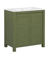 Casainc 30" Bathroom Vanity with Ceramic Sink, Soft-Close Doors, Adjustable Shelf and Modern Storage Cabinet