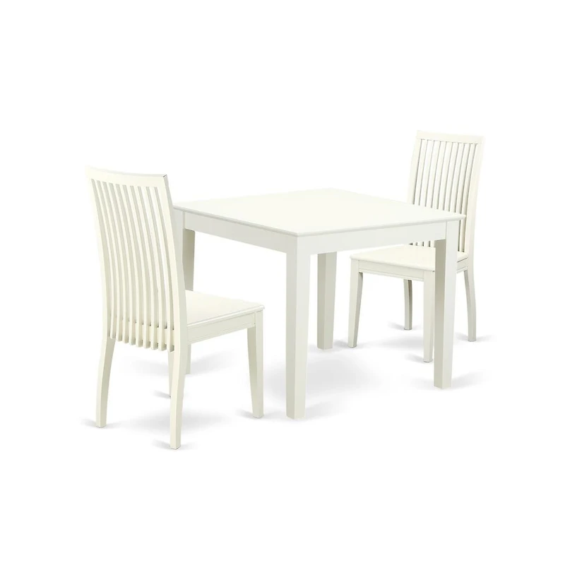 East West Furniture Dining Room Set Linen White
