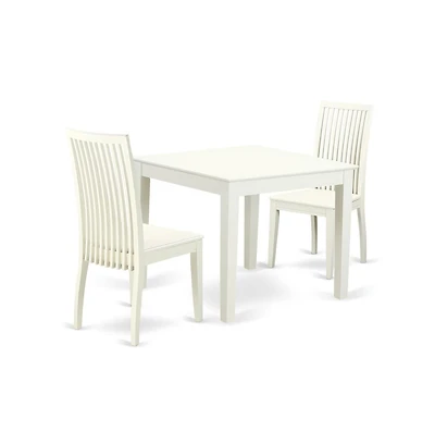 East West Furniture Dining Room Set Linen White
