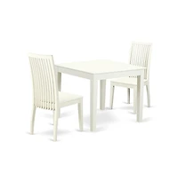 East West Furniture Dining Room Set Linen White