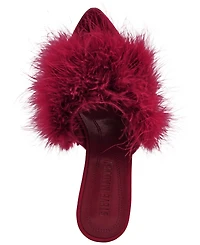 Steve Madden Women's Ashbey Feather Stiletto Dress Mules