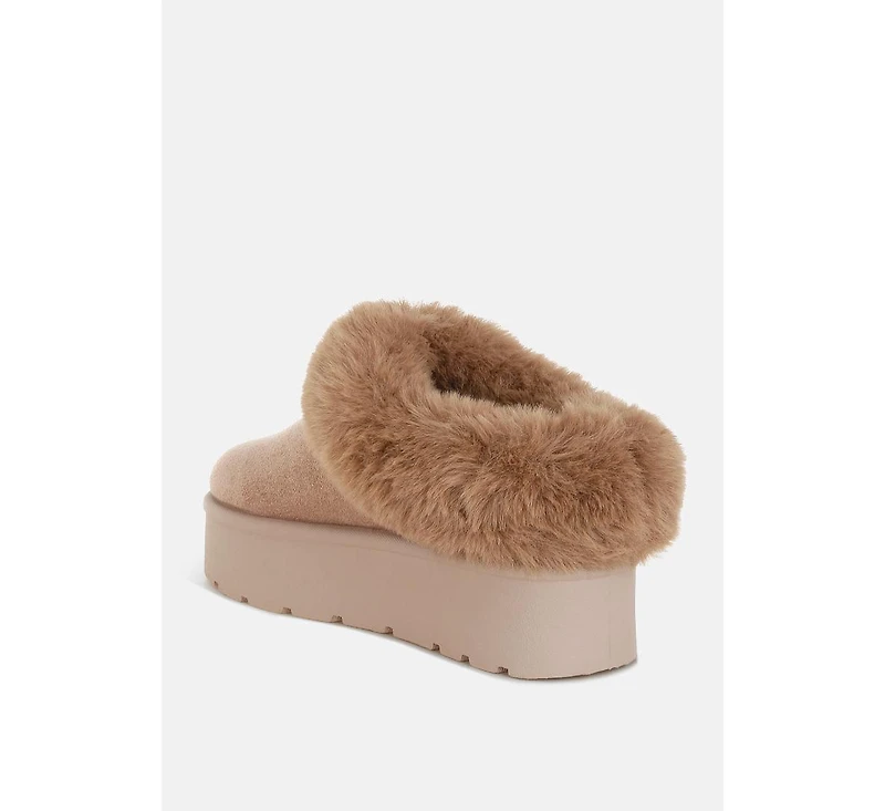 London Rag Aniso Faux Fur Slip On Snow Boots Women