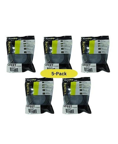 Power It Up 12 ft. Hdmi v2.0 Cable with Ethernet (5-Pack)