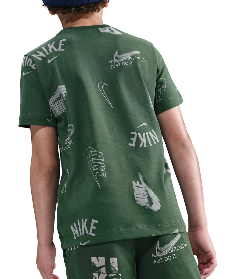 Nike Big Kids Sportswear Printed Cotton T-Shirt