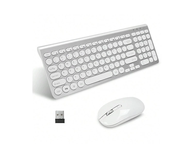 Wireless Keyboard And Mouse Combo, Wireless Usb Mouse And Computer Keyboard Set, Compact And Silent For Windows Laptop, Desktop, Pc