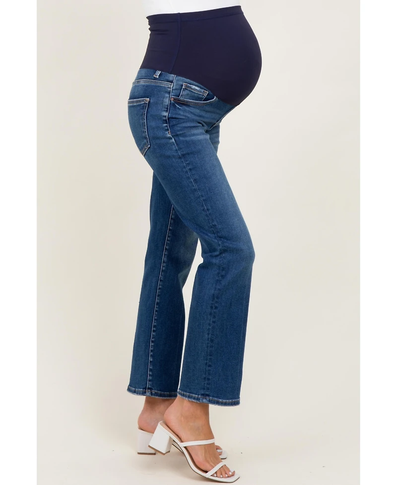 Pinkblush Maternity Dark High Rise Crop Straight Jeans