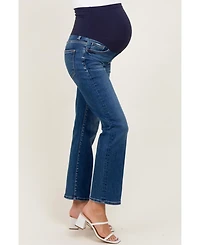Pinkblush Maternity Dark High Rise Crop Straight Jeans