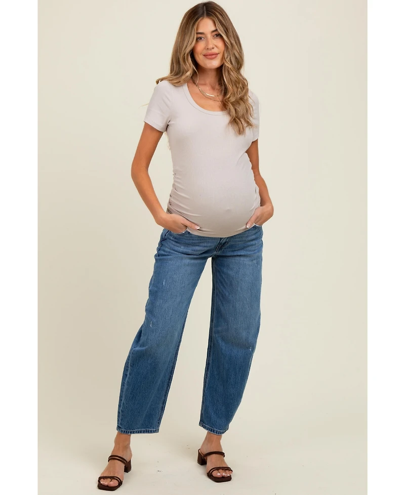 Pinkblush Maternity Blue Vintage Wash Ankle Straight Leg Jeans