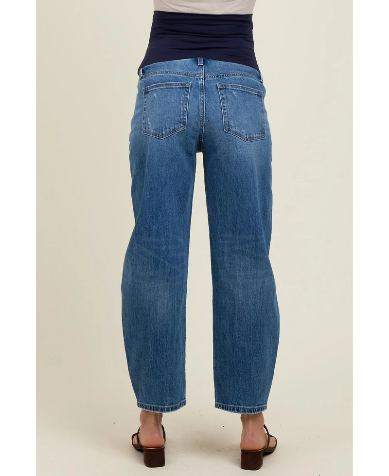 Pinkblush Maternity Blue Vintage Wash Ankle Straight Leg Jeans