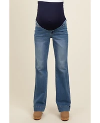 Pinkblush Maternity Blue Wide Hem Flare Jeans