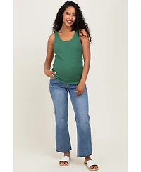 Pinkblush Maternity Blue High Rise Raw Hem Ankle Straight Jeans