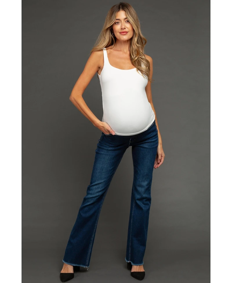 Pinkblush Maternity Navy Raw Hem Bootcut Jeans