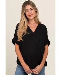 Pinkblush Maternity Olive V-Neck Pin-Tuck Detail Top