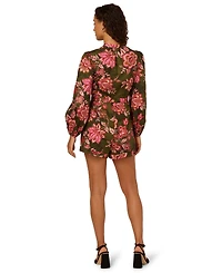 Adrianna by Papell Women's V-Neck Printed Romper Dress