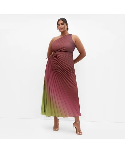 City Chic Women's Aliza Print Pleat Maxi Dress