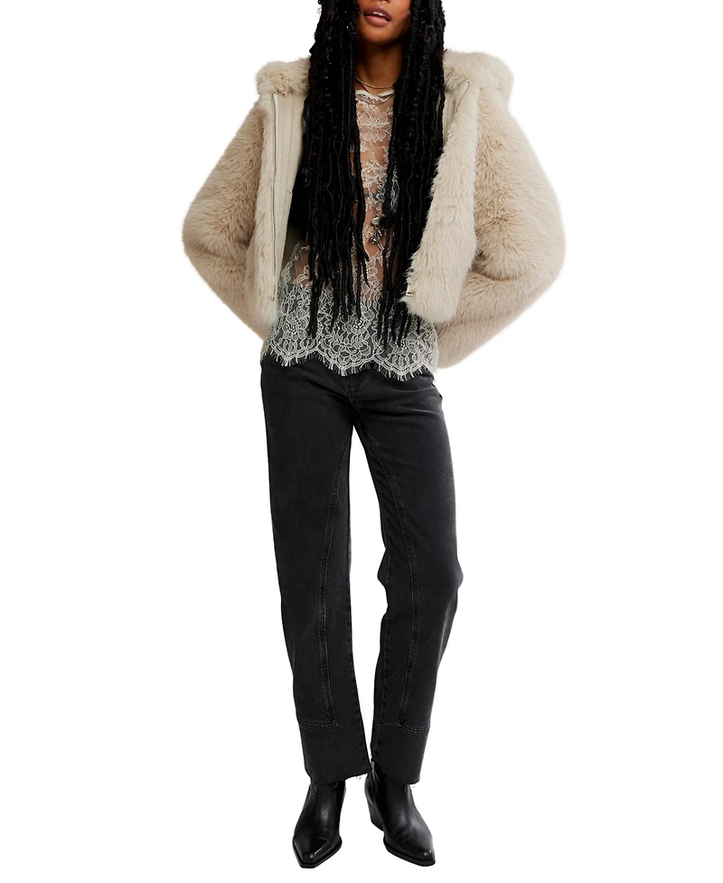Free People Louder Please Fur Jacket