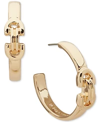 Anne Klein Gold-Tone Linked Chain Hoop Earrings