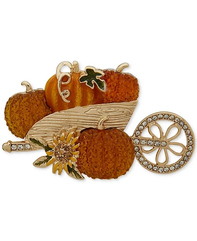 Anne Klein Enamel & Glass Stones Harvest Cart Pin