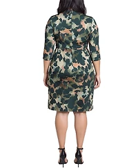 24seven Comfort Apparel Plus Faux Wrap Dress