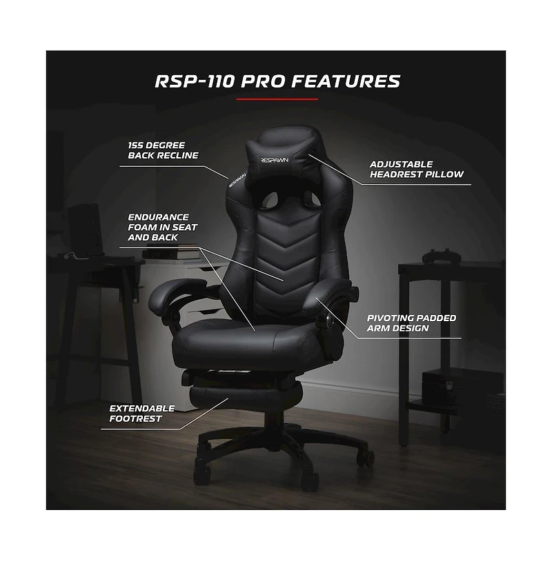 Respawn Gaming Chairs For Adults With Headrest Pillow