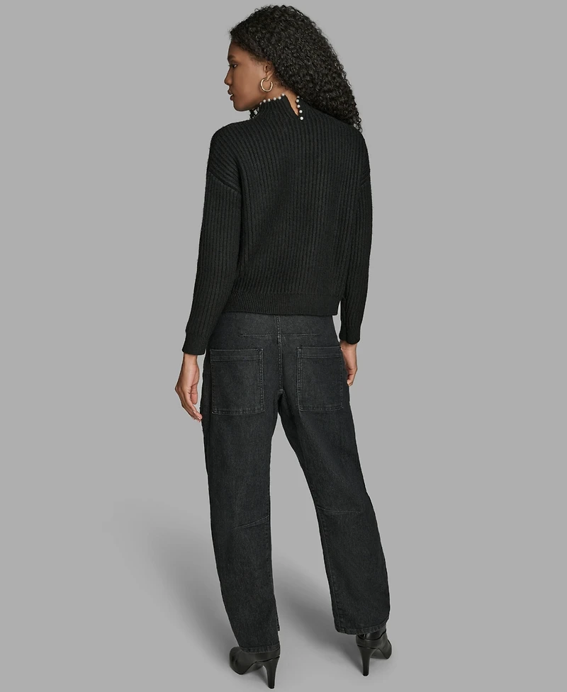 Bcbg Women's Long Sleeve Mock Neck Sweater