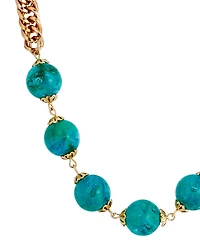 2028 Gold Tone Round Bead Necklace