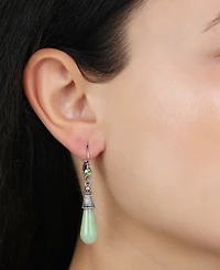 2028 Silver Tone Aventurine Teardrop Earrings
