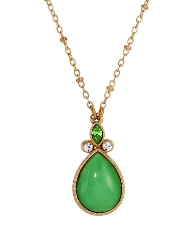 2028 Green Teardrop Crystal Necklace