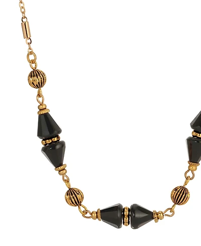 2028 Gold Tone Bead Collar Necklace