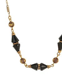 2028 Gold Tone Bead Collar Necklace