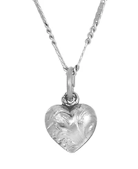 2028 Silver Tone Small Heart Necklace