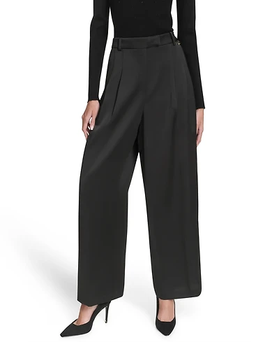 Halston Women's Pull-On Ponte Wide Leg Trousers