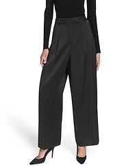 Halston Women's Pull-On Ponte Wide Leg Trousers
