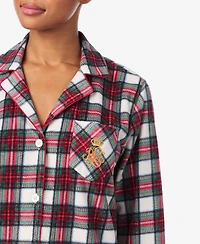 Lauren Ralph Women's Long Sleeves Notch Collar Pajama Set