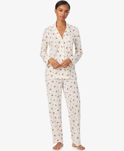 Lauren Ralph Women's Long Sleeves Notch Collar Pajama Set