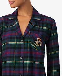 Lauren Ralph Women's Long Sleeves Notch Collar Pajama Set