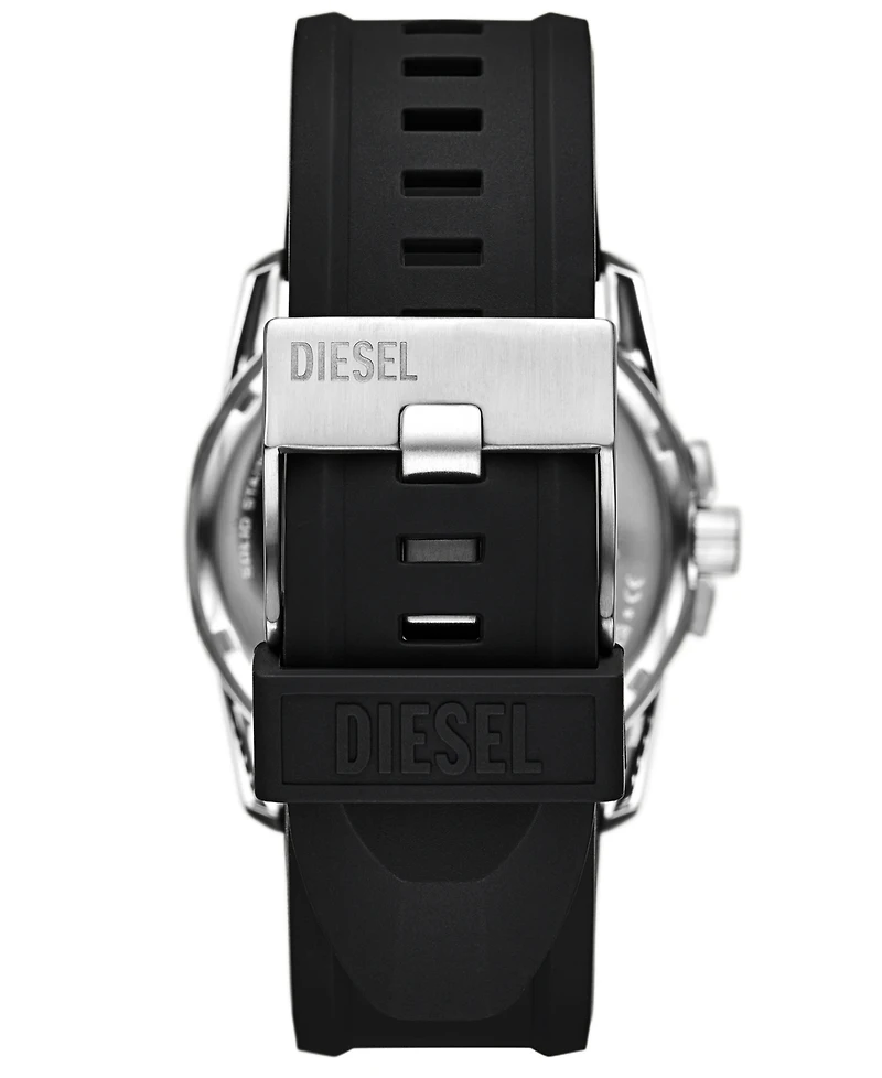 Diesel Men's Master Chief Quartz Three-Hand Date Black Silicone Watch Gift Set, 43mm