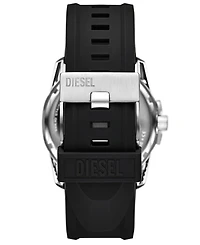 Diesel Men's Master Chief Quartz Three-Hand Date Black Silicone Watch Gift Set, 43mm
