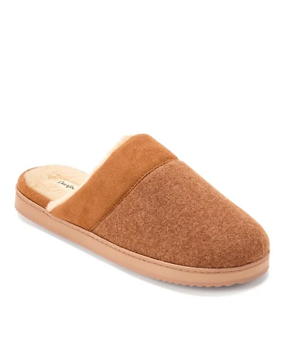 Dearfoams Men's Owen Mixed Material Scuff Slipper