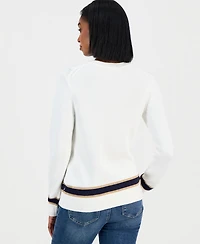 Nautica Women's Thick-Tipped Cable-Knit Crewneck Sweater