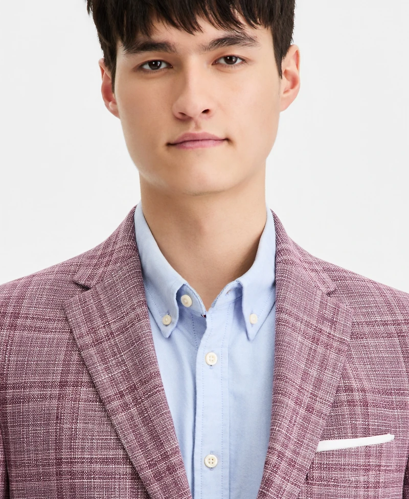 Tommy Hilfiger Men's Modern-Fit Navy Windowpane Blazer