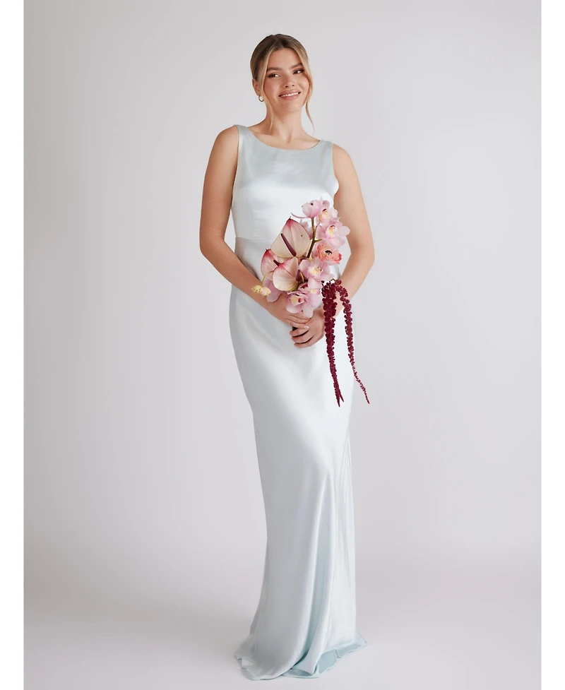 Six Stories Cowl Back Satin Bridesmaid Dress