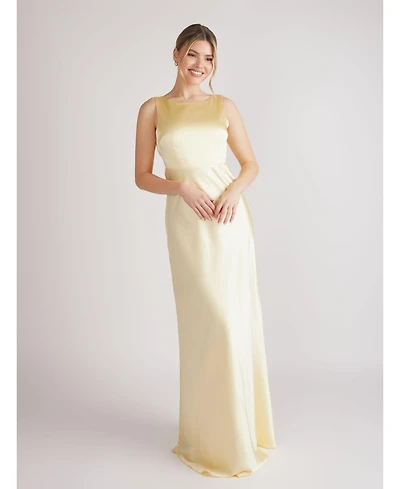 Six Stories Cowl Back Satin Bridesmaid Dress