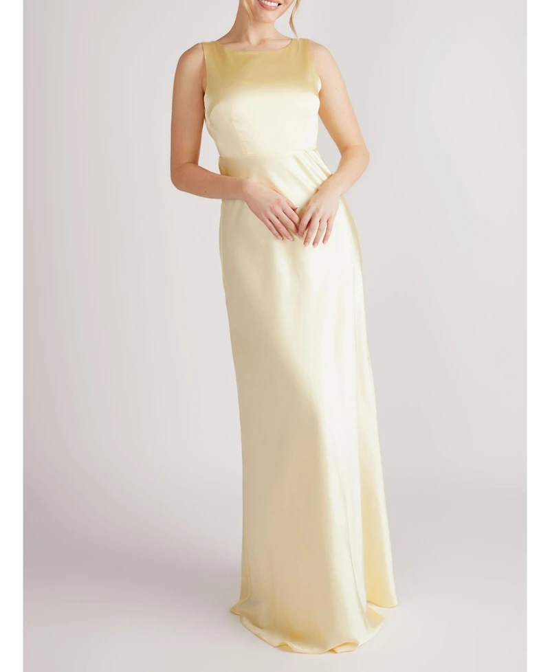 Six Stories Cowl Back Satin Bridesmaid Dress