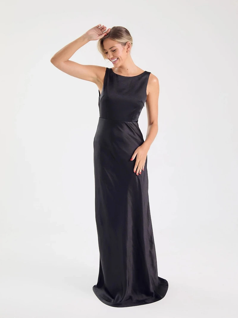 Six Stories Cowl Back Satin Bridesmaid Dress