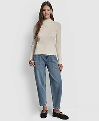 Dkny Jeans Women's Rib Long Sleeves Slim Fit Sweater