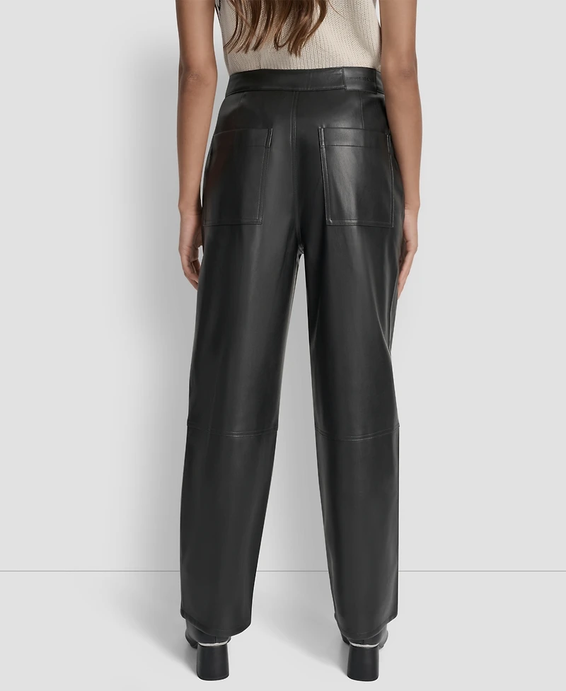 Dkny Jeans Women's High Rise Straight Leg Seamed Pants