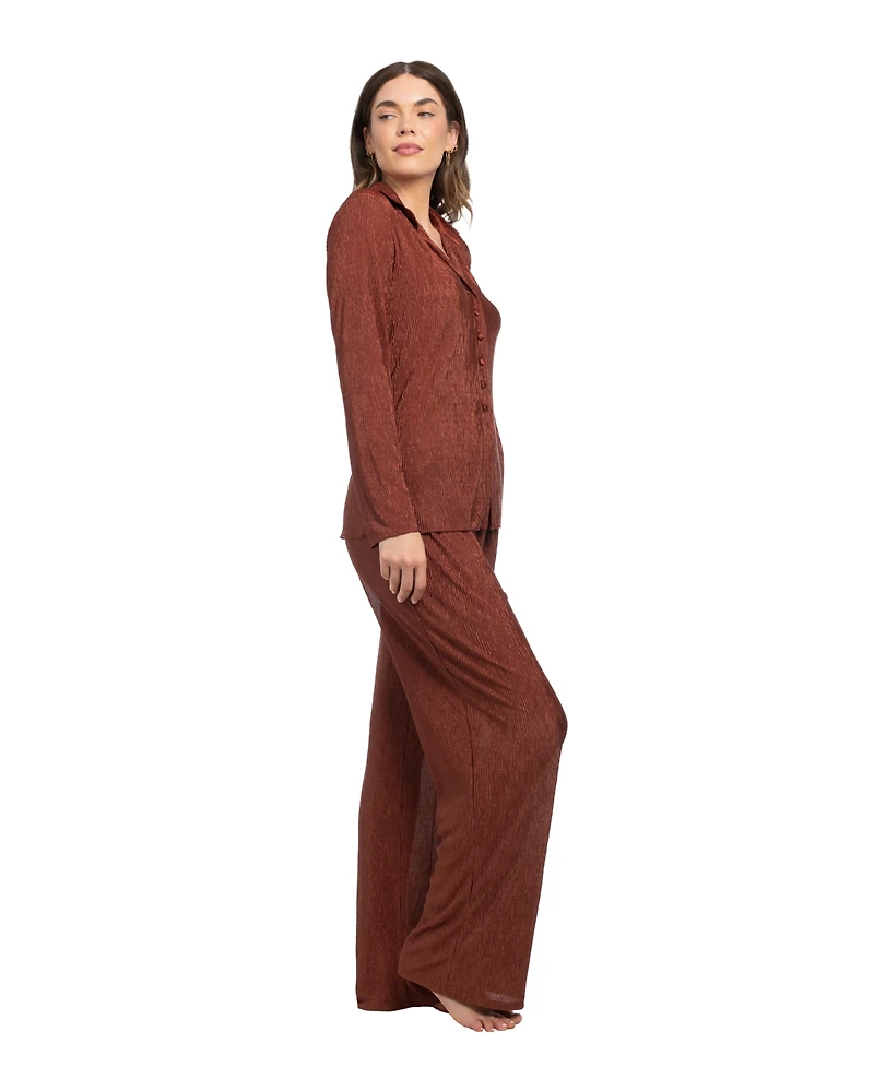 Midnight Bakery Women's 2-Piece Long Sleeves Top and Pants Pajama Set