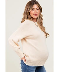 Pinkblush Maternity Burgundy Drop Shoulder Oversized Sweater