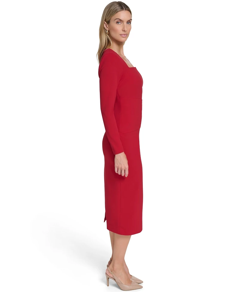 Calvin Klein Women's Long Sleeve Midi Dress